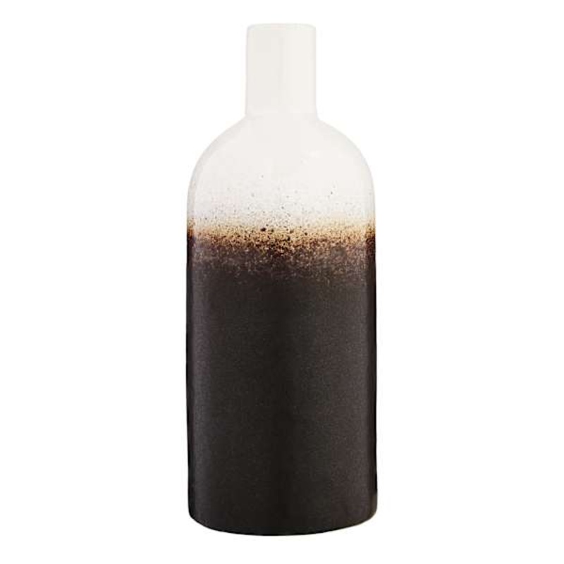 Brown & White Bouquet Vase, 8.5″