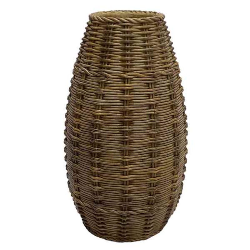 Brown Woven Vase, 9.8″