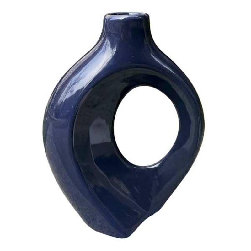 Crosby St. Blue Ceramic Vase, 8″