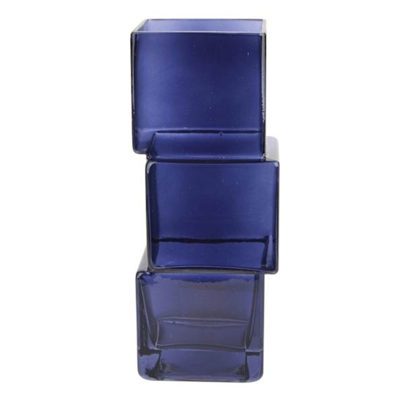 Crosby St. Navy Blue Glass Vase, 8″