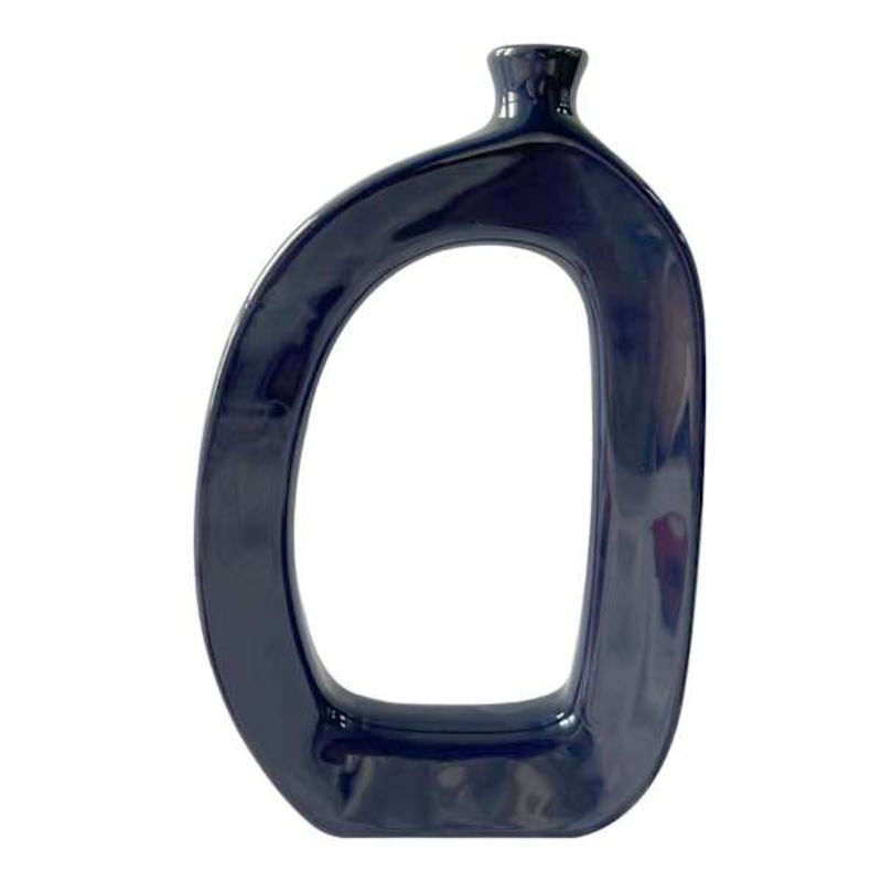 Crosby St. Riley Blue Ceramic Vase, 12″