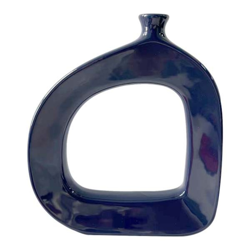 Crosby St. Riley Blue Ceramic Vase, 9″