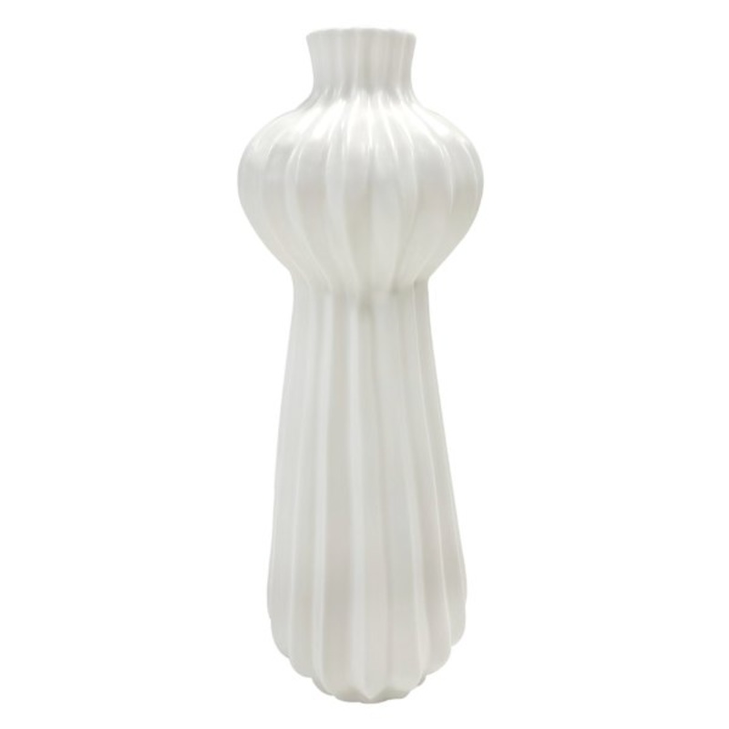 Crosby St. White Ceramic Vase, 4×12
