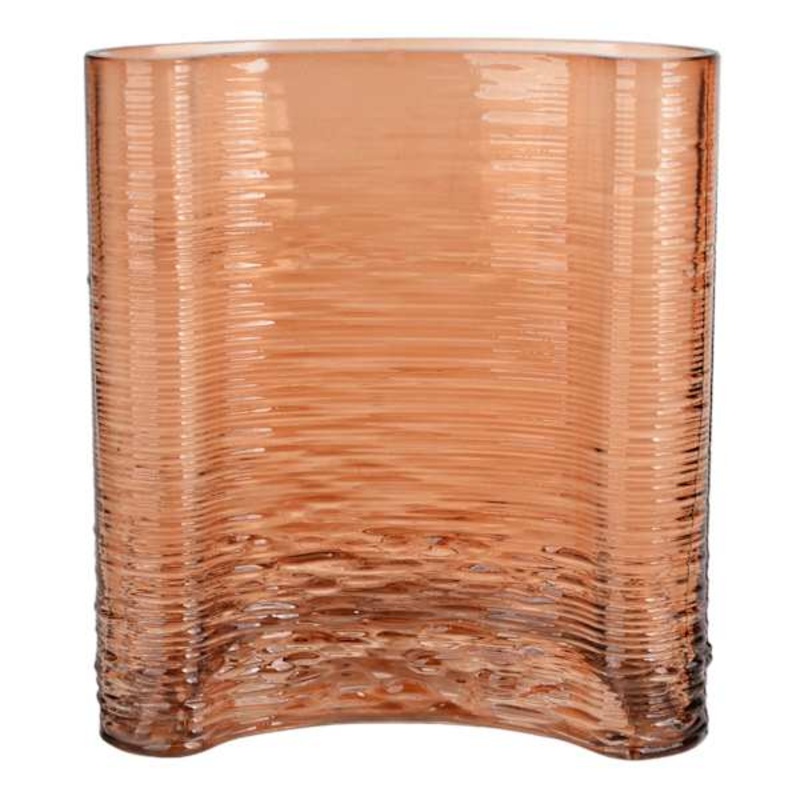 Curved Brown Vase, 7.5″