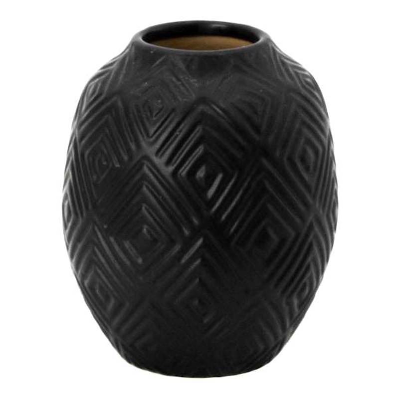 Eileen Black Ceramic Vase, 6″