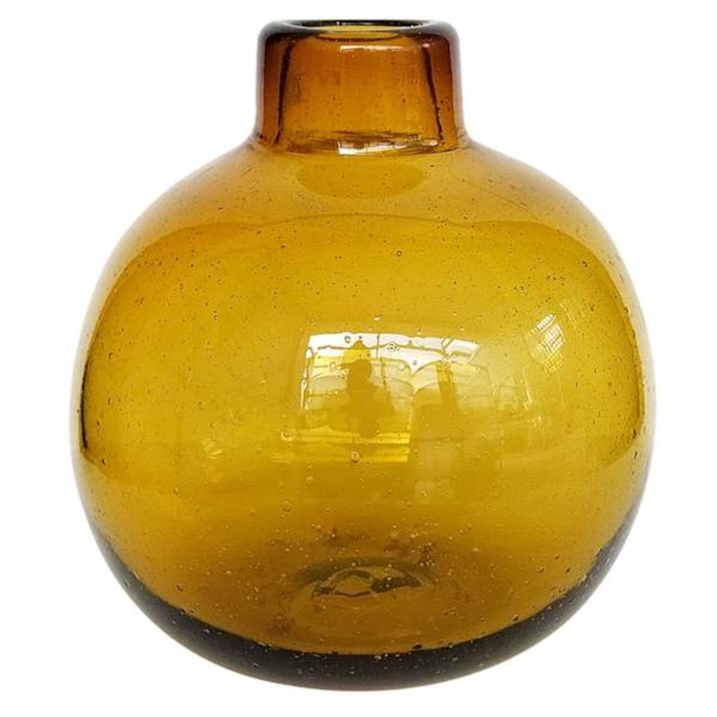 Amber Cantaro Glass Vase, 6″