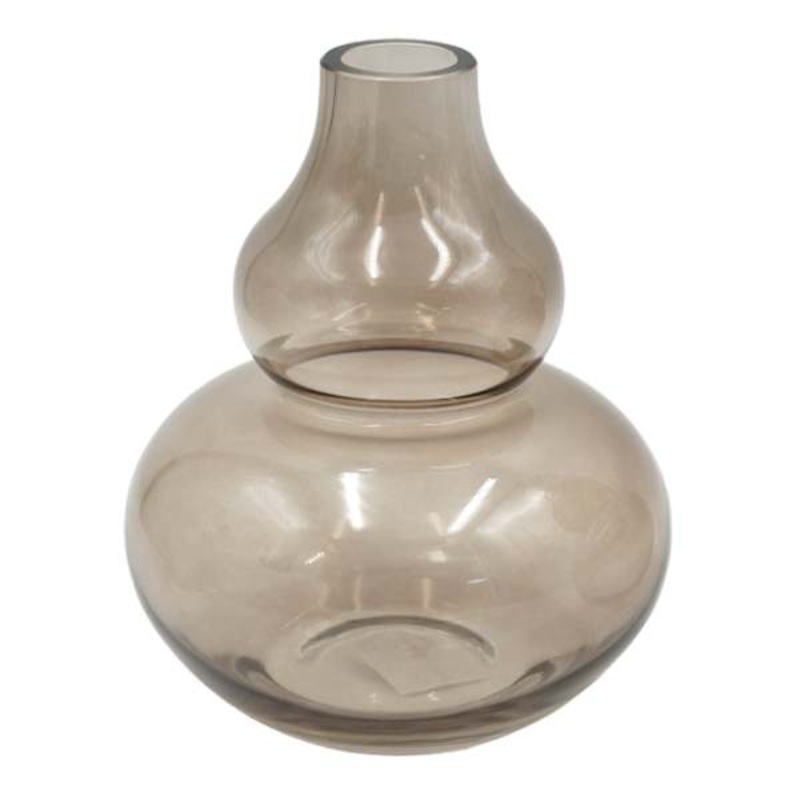 Brown Glass Vase, 7″