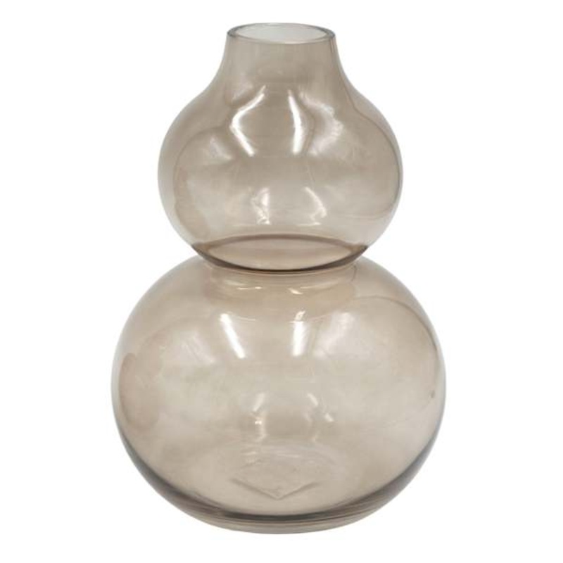 Brown Glass Vase, 9″