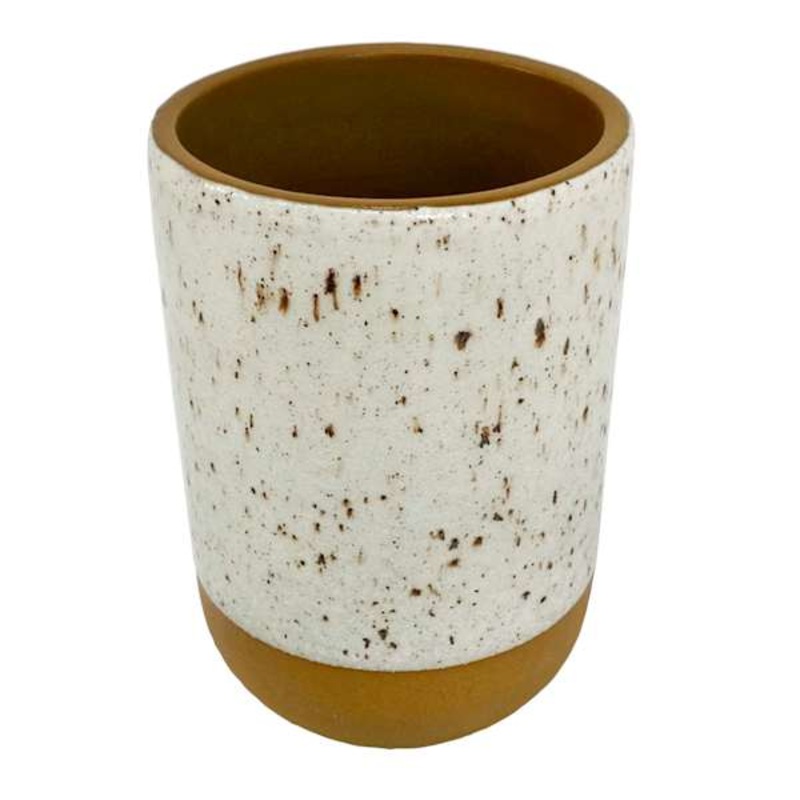 Brown Speckled Porcelain Vase, 5.5″