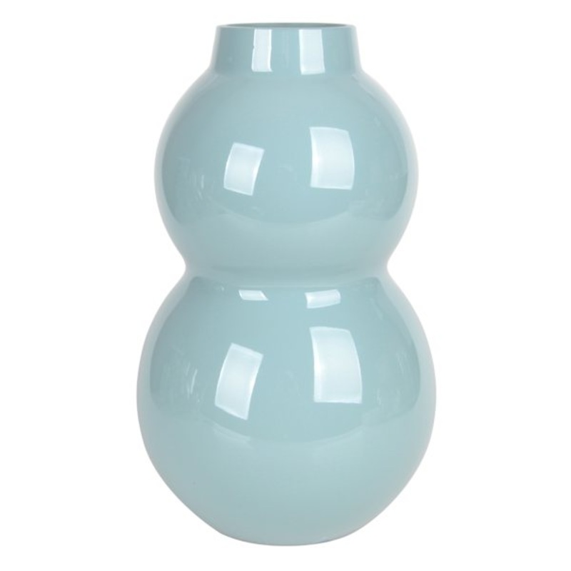 Celadon Green Glass Vase, 11″
