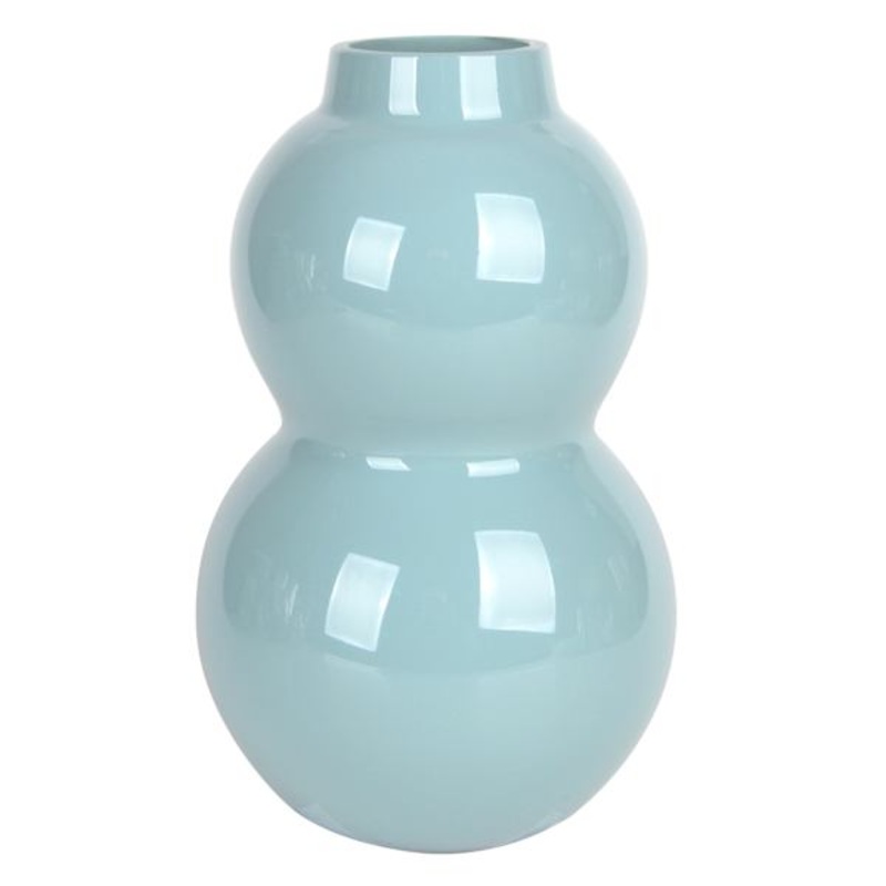 Celadon Green Glass Vase, 9″