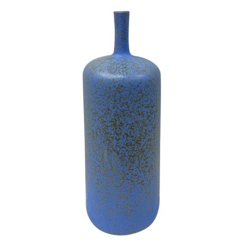 Emily Cornflower Blue Bottle Vase, 14″