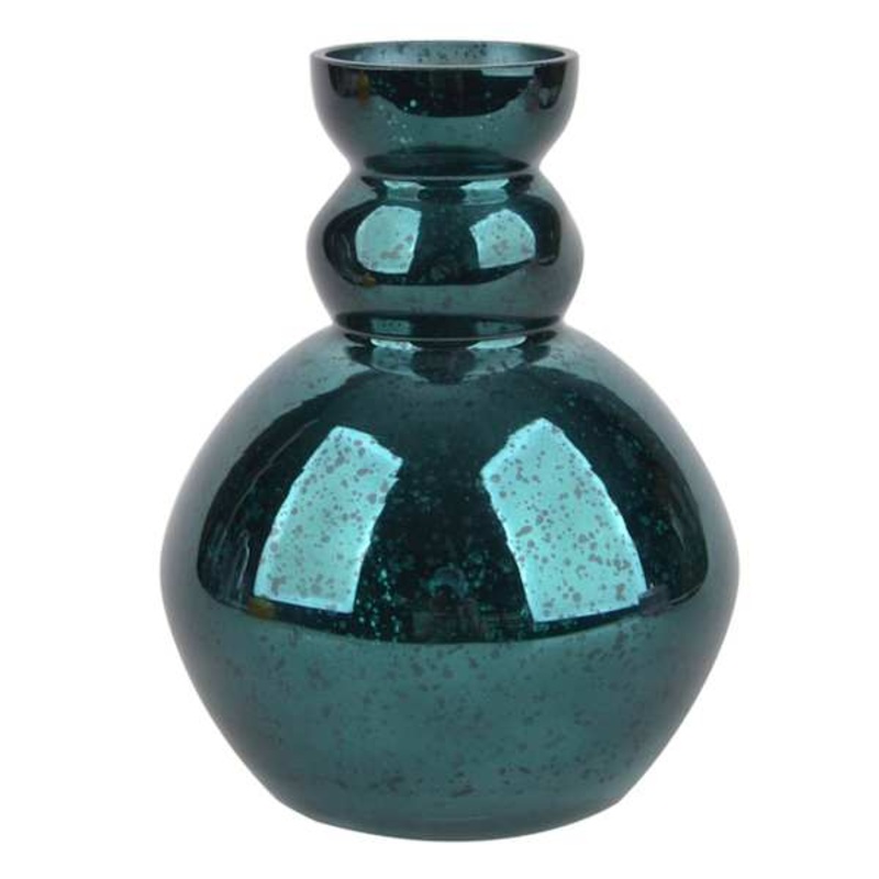 Found & Fable Dark Green Mercury Glass Vase, 5″