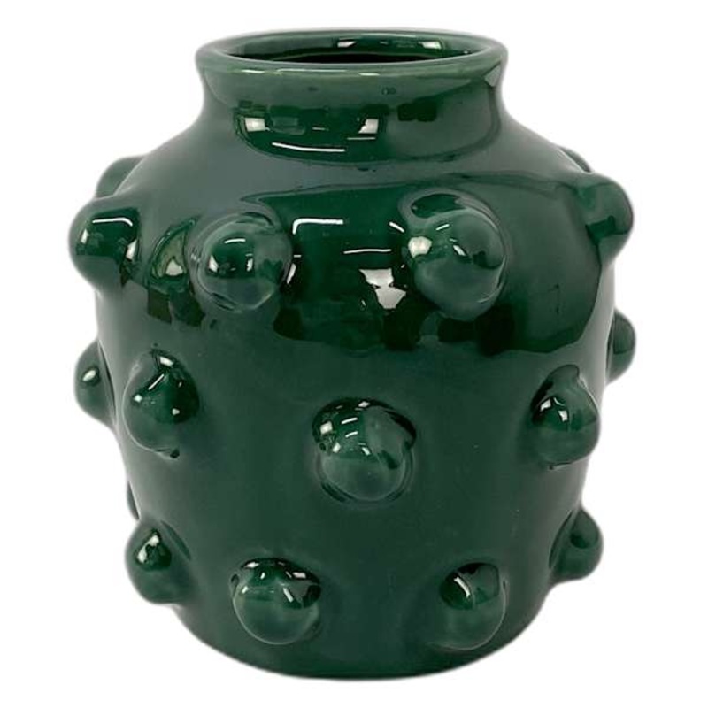 Found & Fable Green Bubble Ceramic Vase, 6.5″