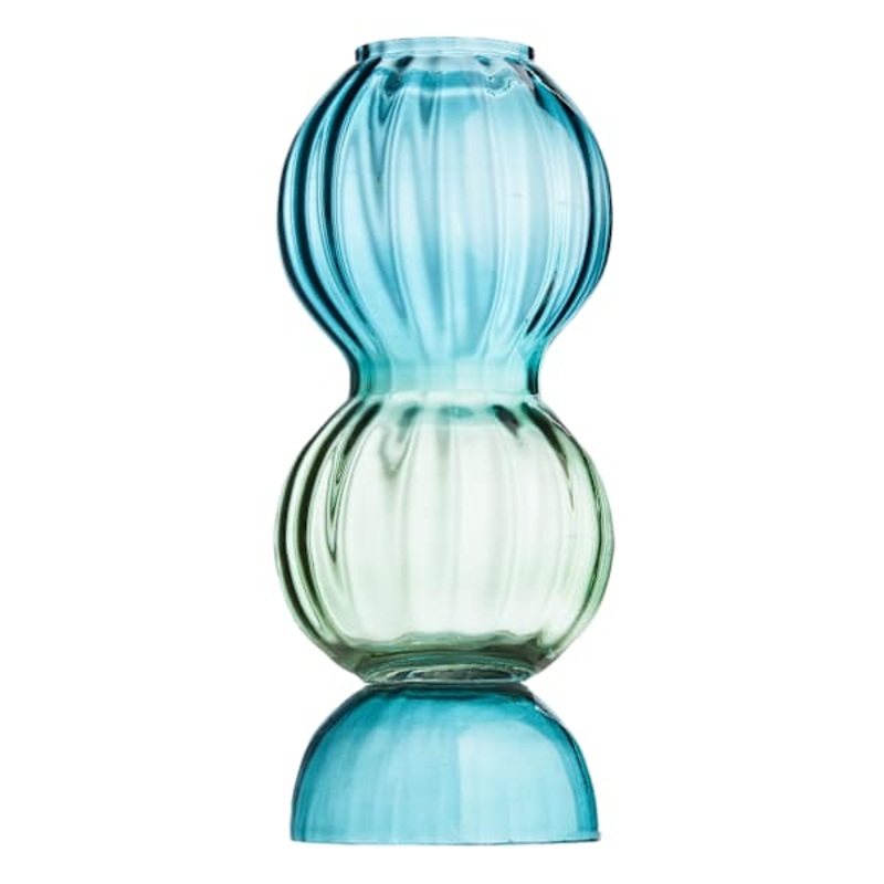 Found & Fable Green Glass Optic Ball Vase, 10″