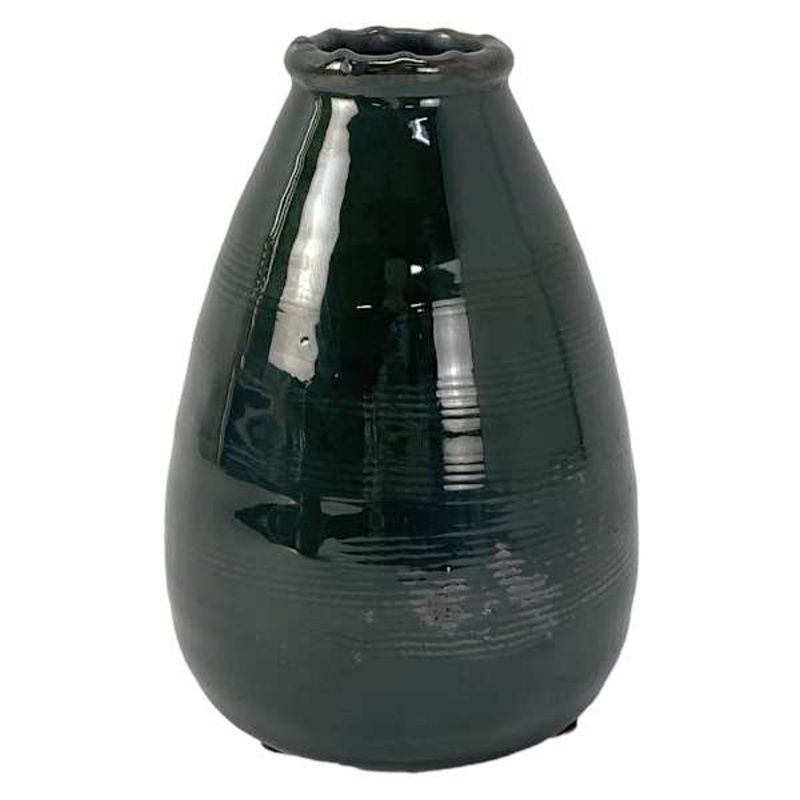 Found & Fable Green Glazed Vase, 6.5″