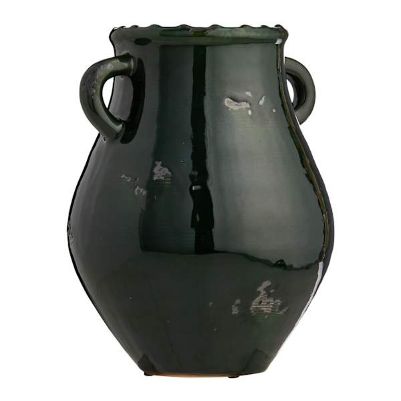 Found & Fable Green Glazed Vase, 9″