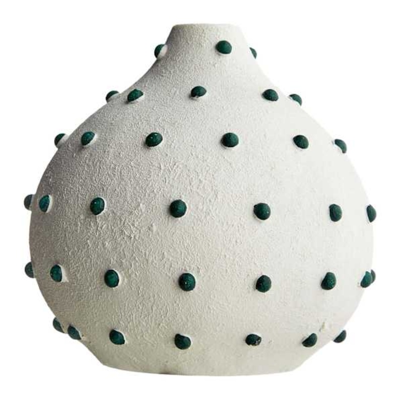 Found & Fable White & Black Vase, 7″