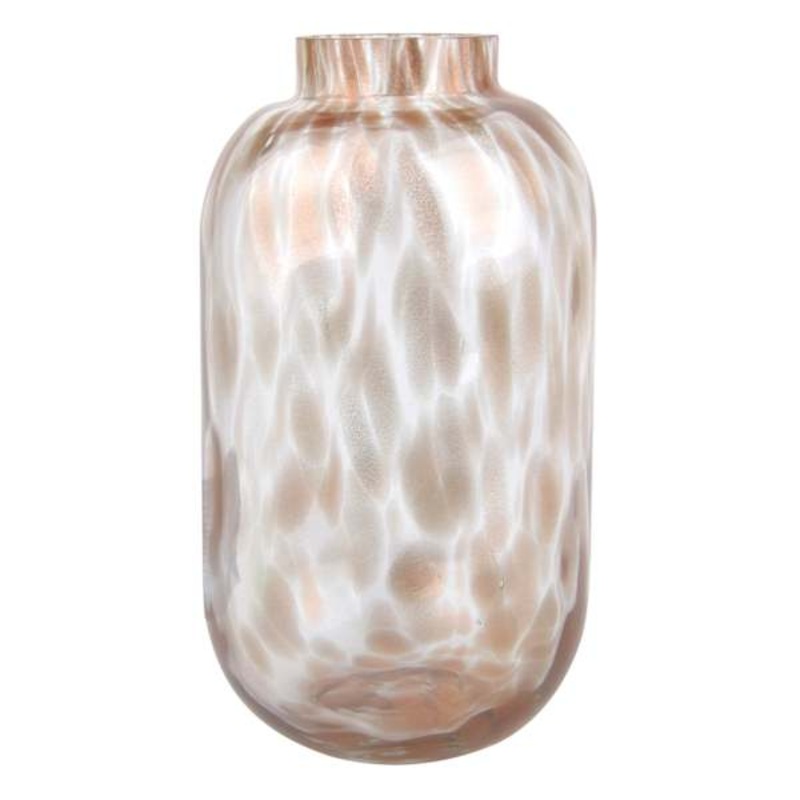 Glass Vase with Gold Solid Glass Dots, 9.7″