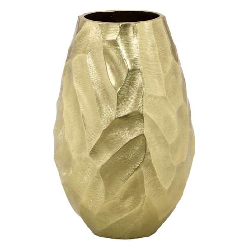 Gold Aluminium Vase, 11.5″