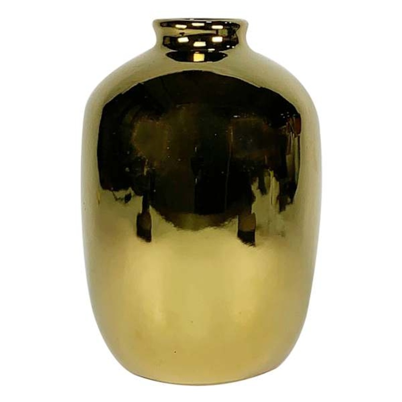 Gold Extroc Ceramic Vase, 6″