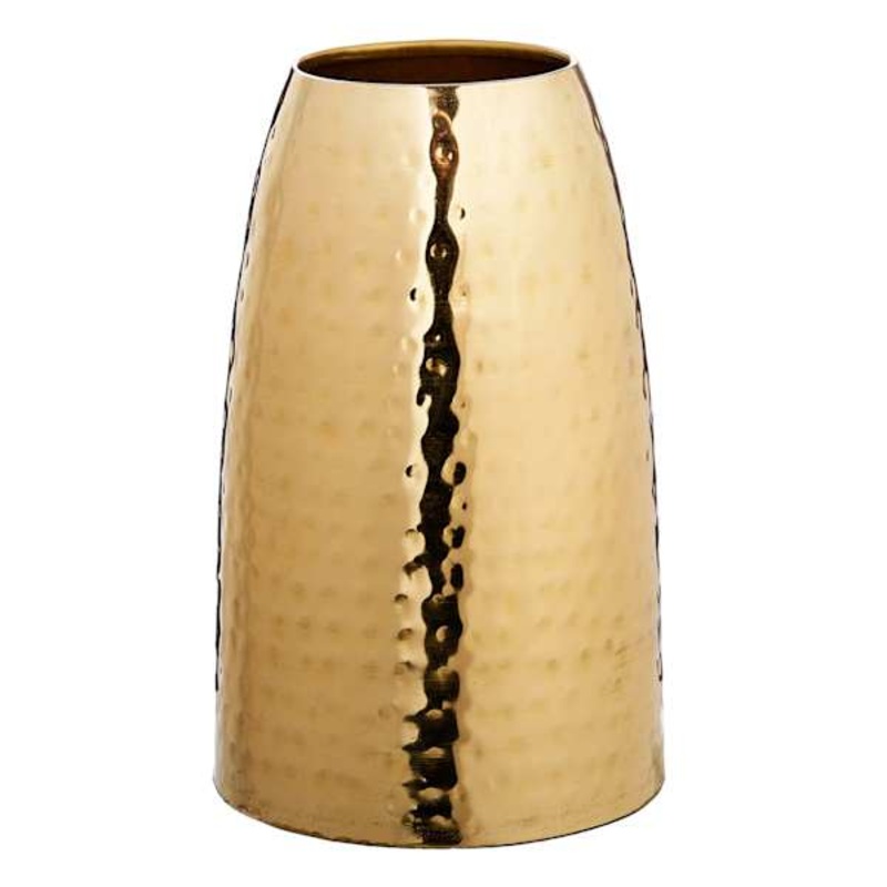 Gold Hammered Vase, 10″