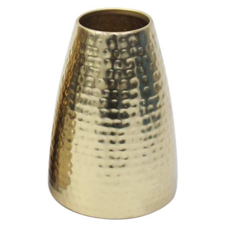 Gold Hammered Vase, 7″