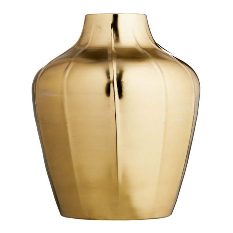 Gold Metal Vase, 12″