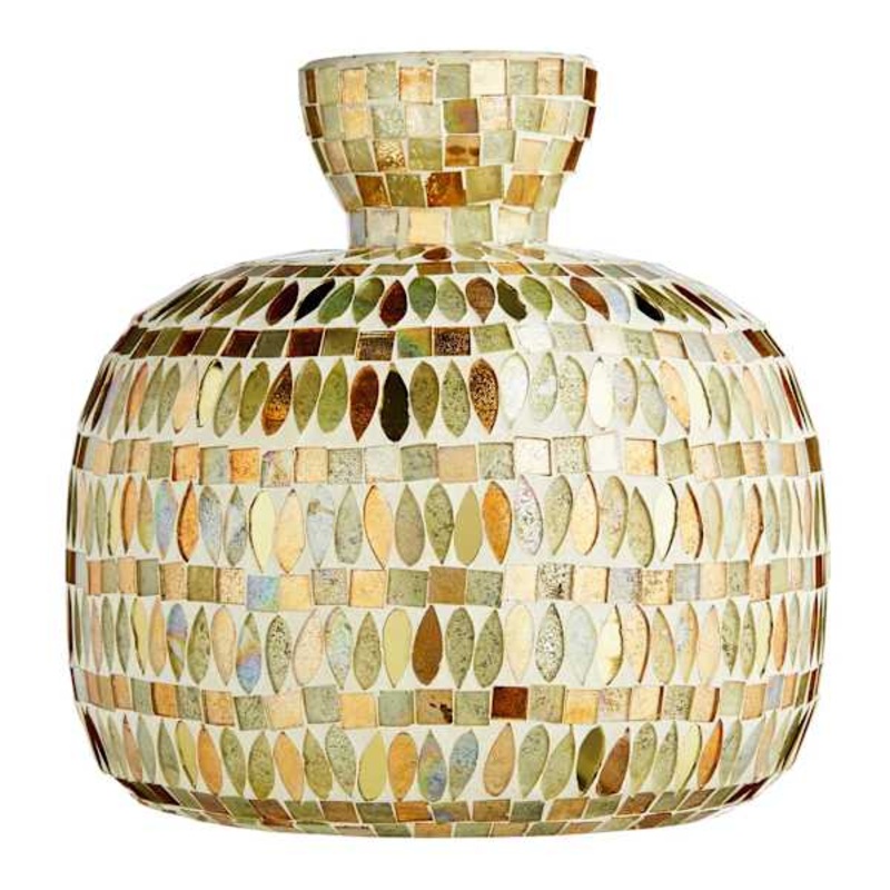 Gold Mosaic Vase, 8.5″