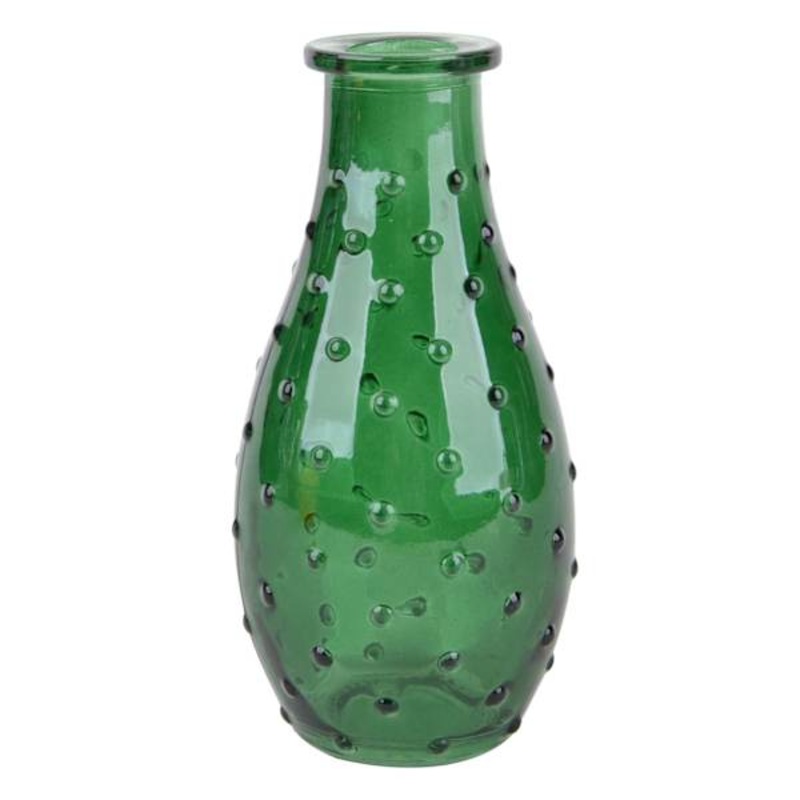 Green Glass Bud Vase, 5.5″