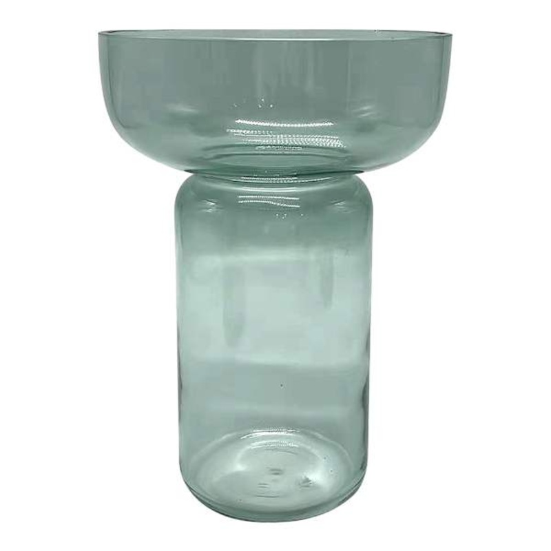 Green Glass Vase, 11″