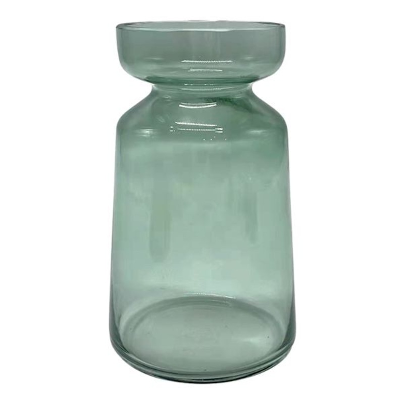 Green Glass Vase, 7.8″