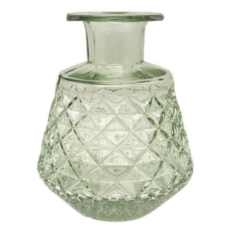 Green Glass Vase, 8″
