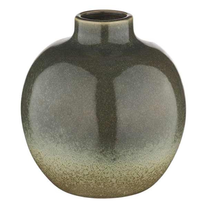 Green Glazed Ceramic Vase, 5.8″