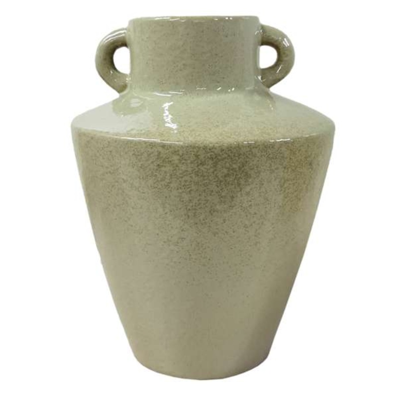 Green Vase with Handles, 12″