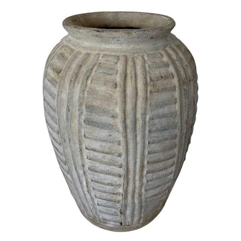 Grey Antique Terracotta Vase, 12″