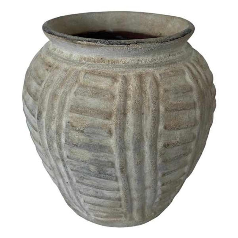 Grey Antique Terracotta Vase, 8″