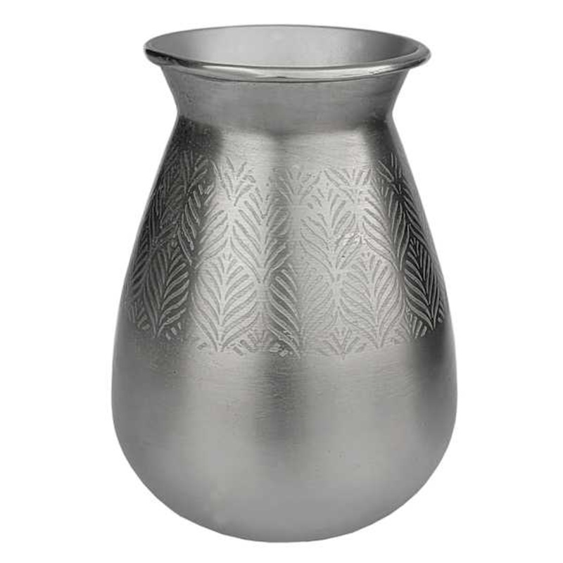 Half Etching Metal Vase, 5″
