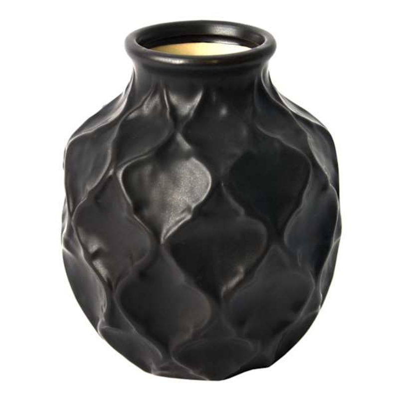 Helen Black Quatrefoil Vase, 6″