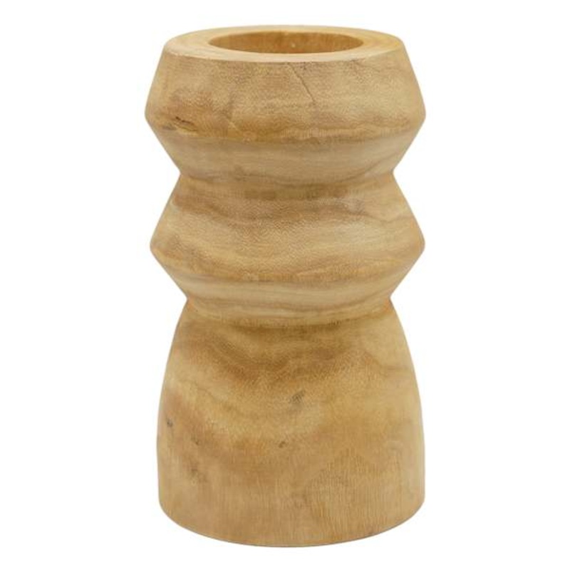Natural Wooden Vase Decor, 10″