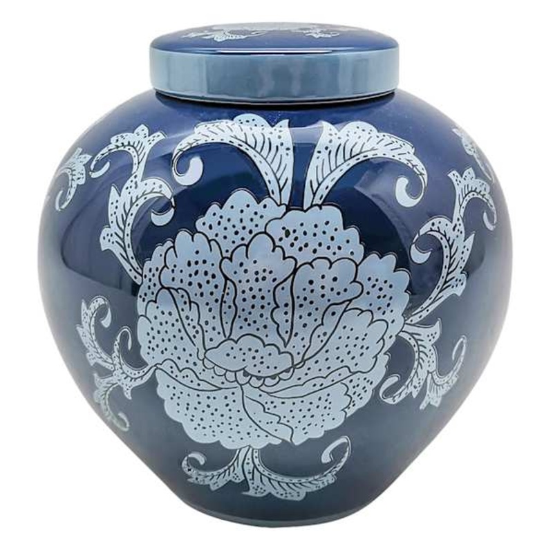 Blue Ceramic Jar, 7″