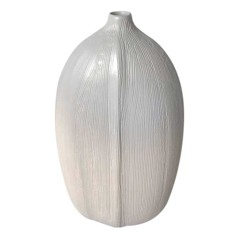 Blue & Ivory Ombre Ceramic Vase, 8″