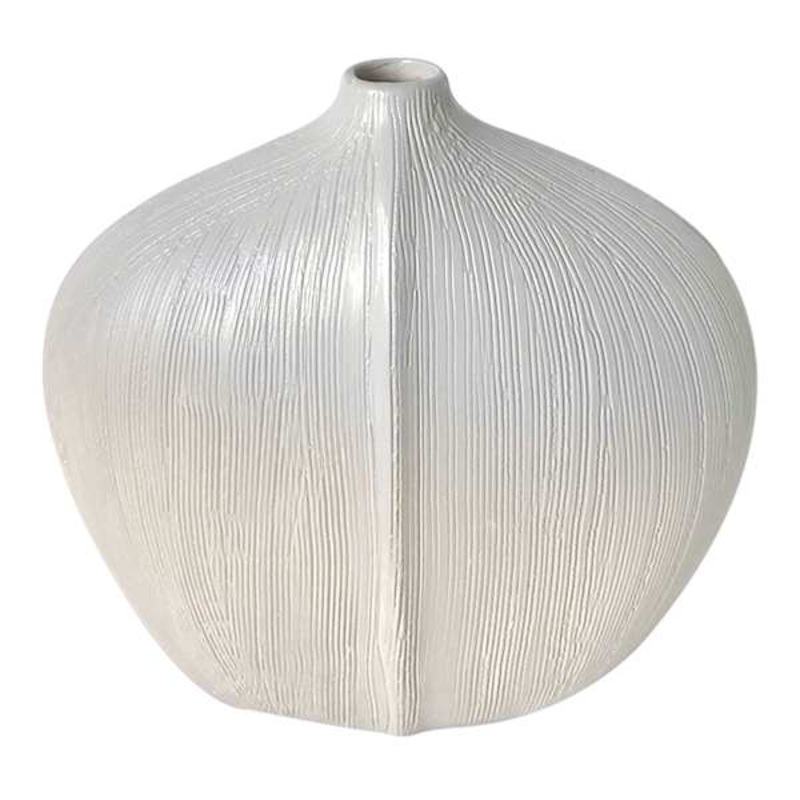 Blue & Ivory Ombre Textured Ceramic Vase, 7″