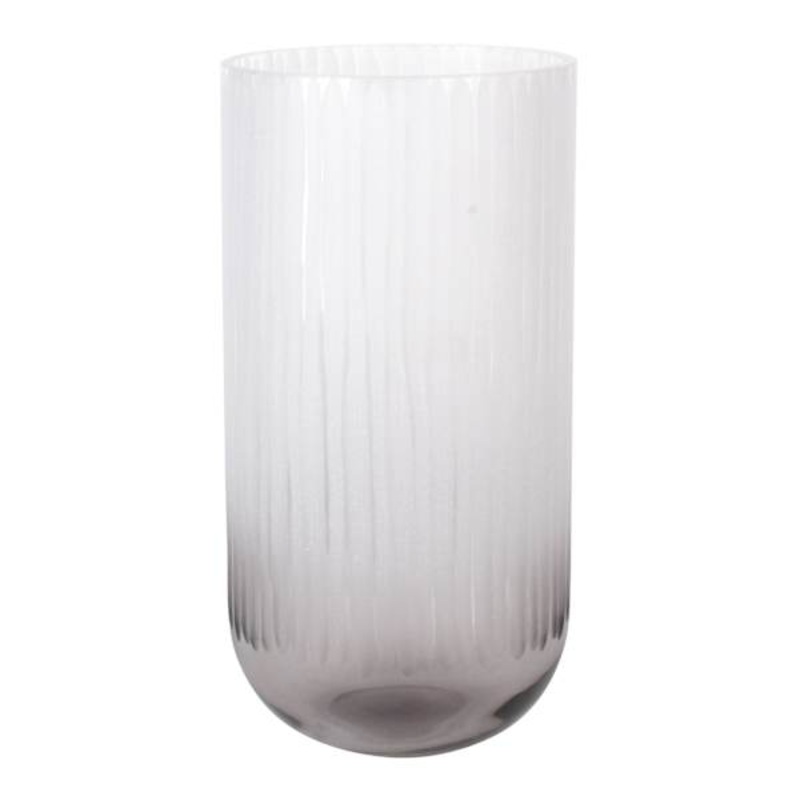 Clear Frosted Glass Vase, 8″