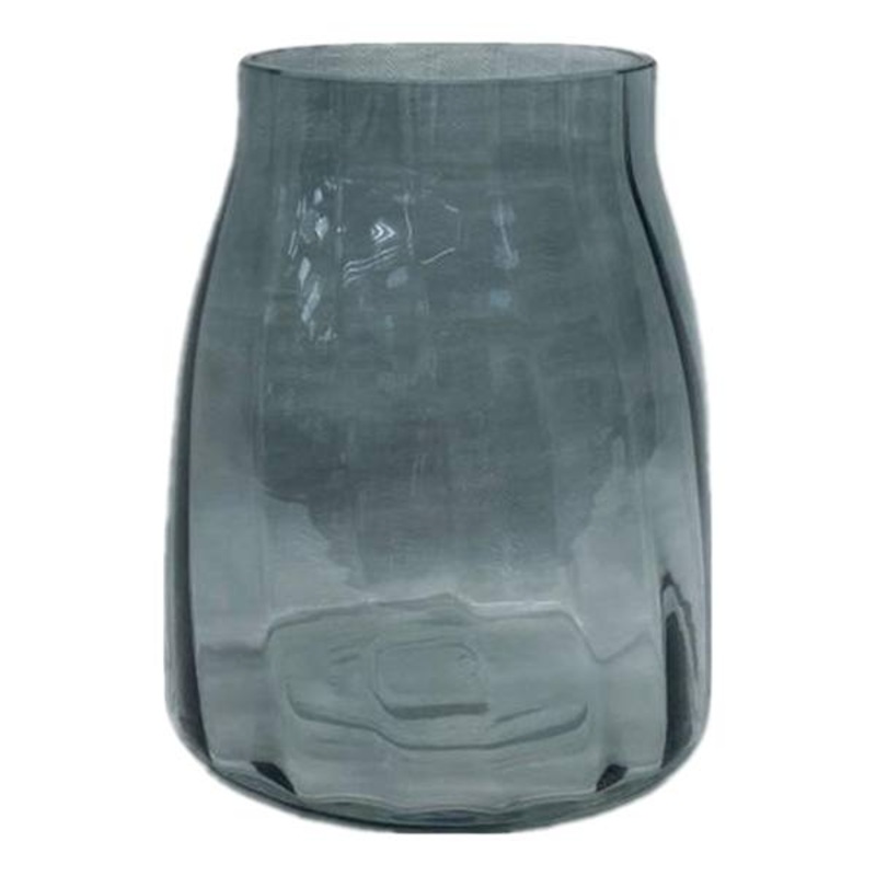 Clear Smoke Glass Vase, 6″