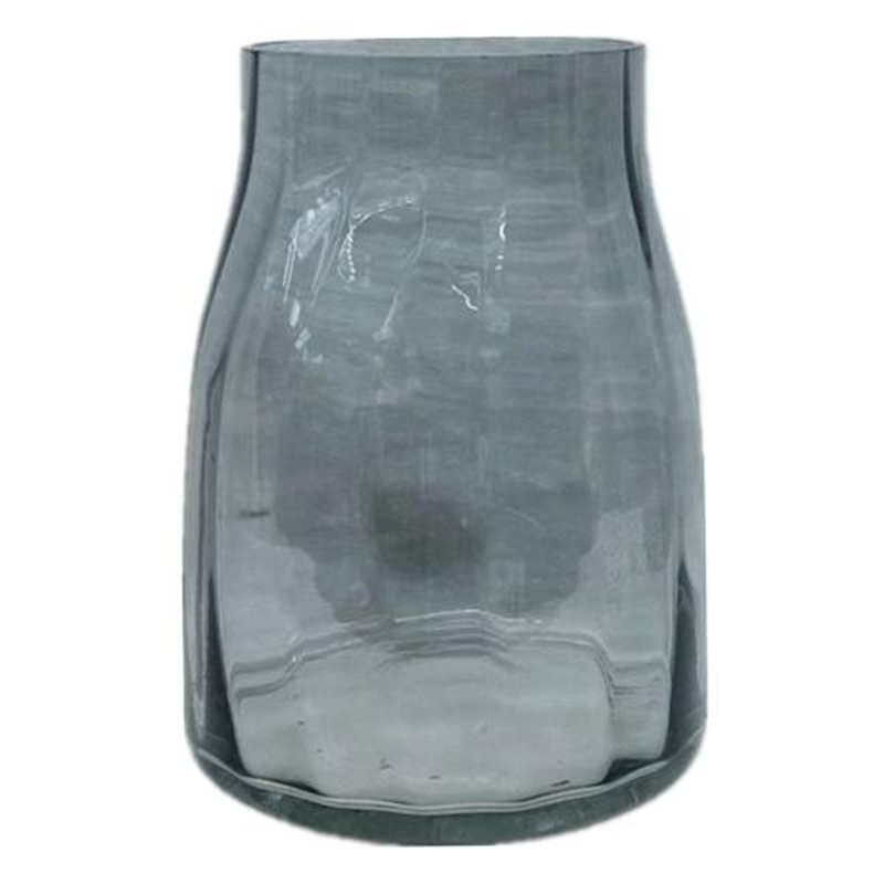 Clear Smoke Glass Vase, 8″