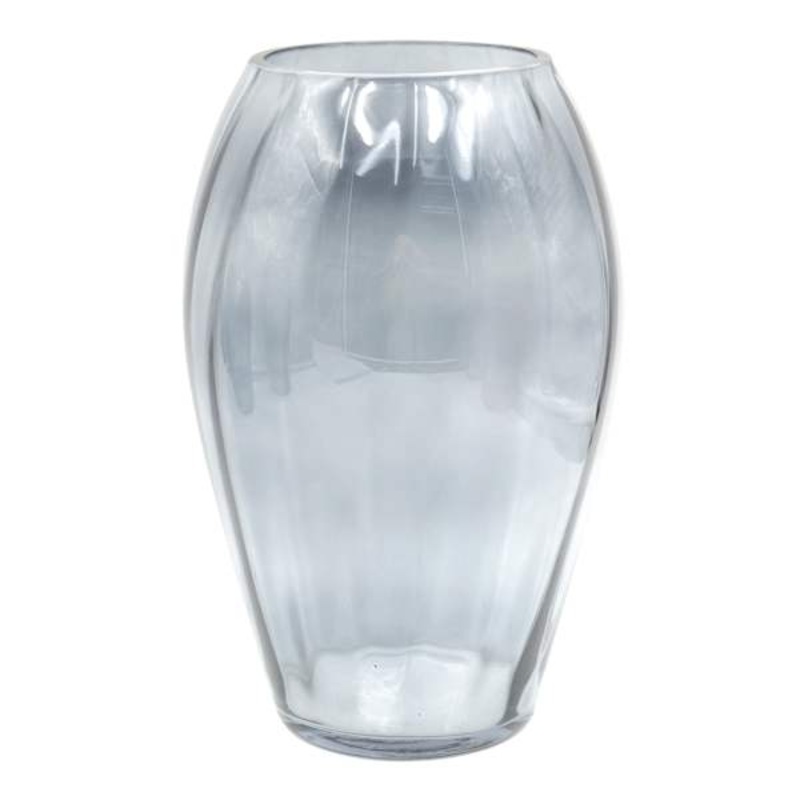 Grey Glass Vase, 10″