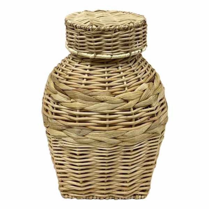 Honeybloom Rattan Jar, 10″