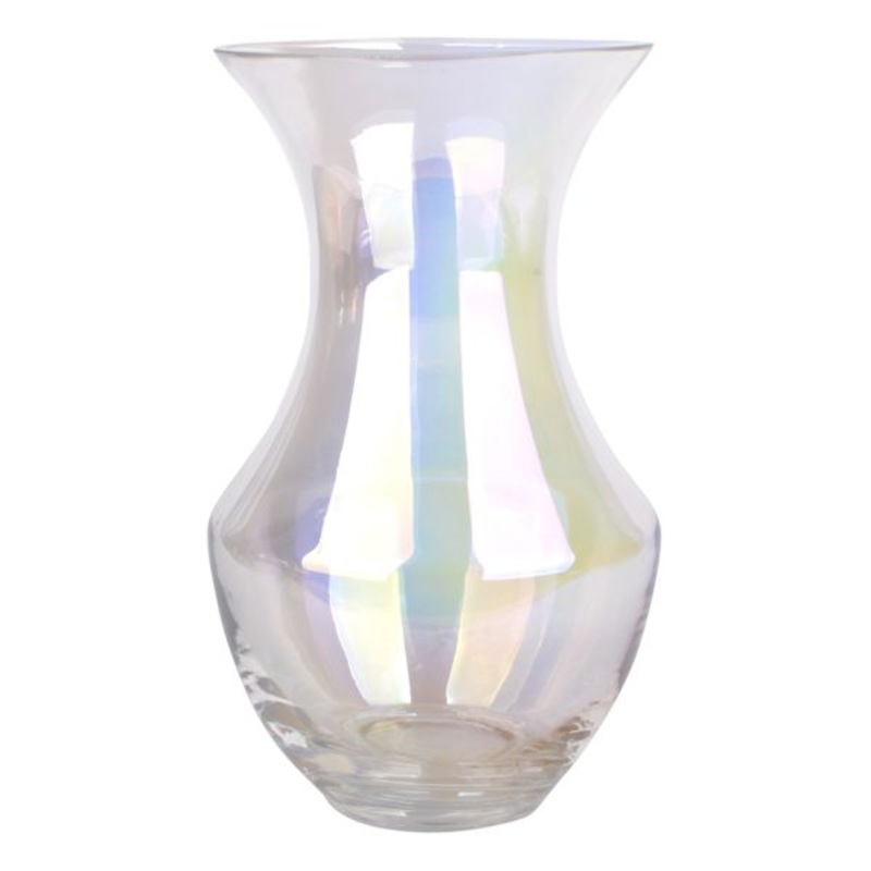 Iridescent Glass Vase, 9″