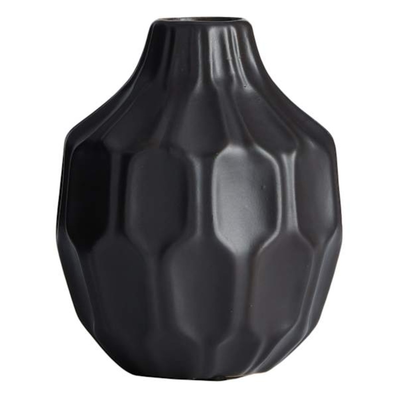 Katherine Matte Black Vase, 6″
